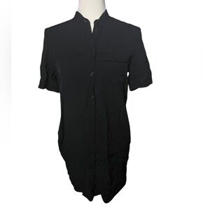 & Other Stories Black Button-Up Shirt Dress 34 XS